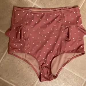 KJ red stars hip ruffle